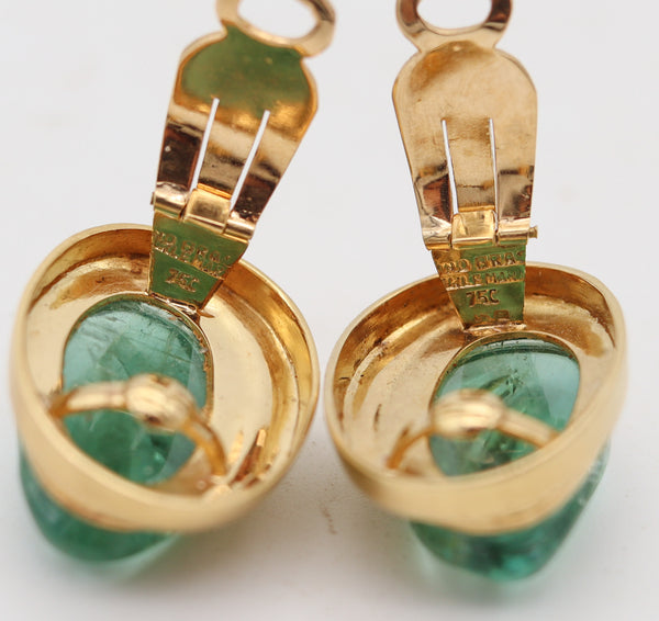 BURLE MARX 1960 Forma Livre Green Tourmalines Clips-On Earrings In 18Kt Gold