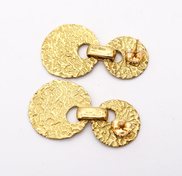 TORRINI Firenze 1970 Dangle Drop Earrings In Solid Textured 18Kt Yellow Gold