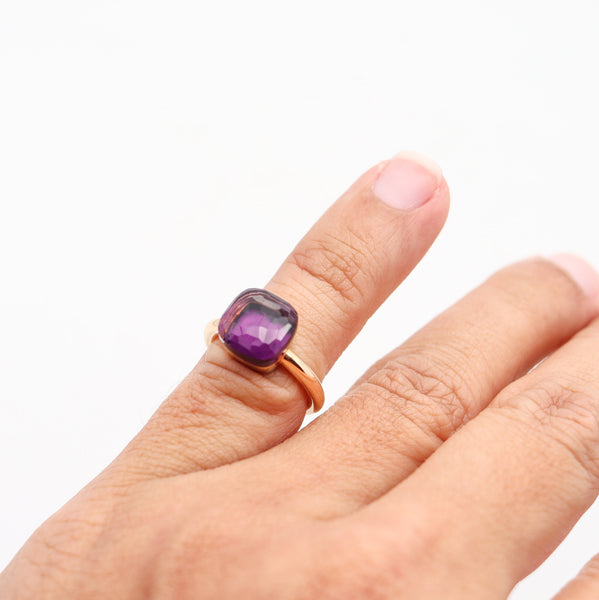 POMELLATO Milan Nudo Ring In 18Kt Yellow Gold With 6.45 Cwt. Amethyst
