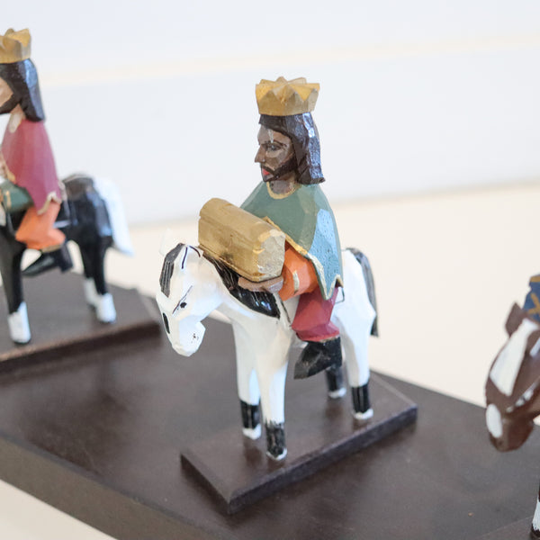 PUERTO RICO Antonio Aviles Carved Wood "Santos De Palo" of The Three Kings