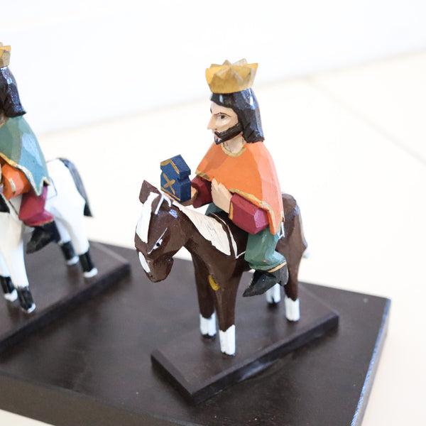 PUERTO RICO Antonio Aviles Carved Wood "Santos De Palo" of The Three Kings