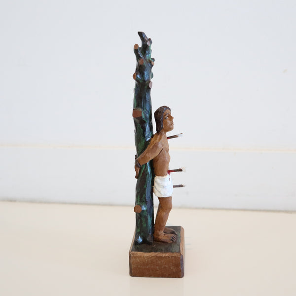PUERTO RICO Sculpted Carved Wood "Santos De Palo" of St. Sebastian