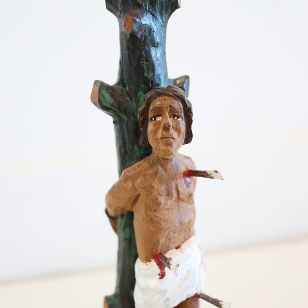PUERTO RICO Sculpted Carved Wood "Santos De Palo" of St. Sebastian