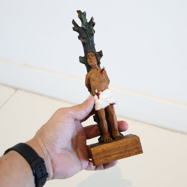 PUERTO RICO Sculpted Carved Wood "Santos De Palo" of St. Sebastian