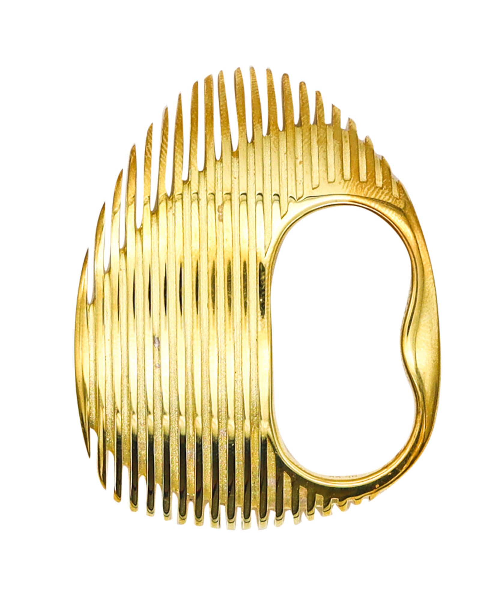 -Zaha Hadid For Georg Jensen Lamellae Double Ring In Sterling With 18Kt Gold Vermeil