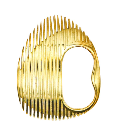 -Zaha Hadid For Georg Jensen Lamellae Double Ring In Sterling With 18Kt Gold Vermeil