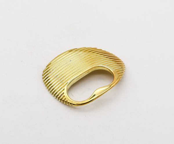 -Zaha Hadid For Georg Jensen Lamellae Double Ring In Sterling With 18Kt Gold Vermeil
