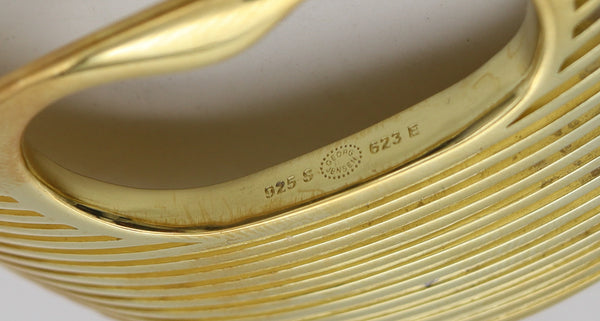 -Zaha Hadid For Georg Jensen Lamellae Double Ring In Sterling With 18Kt Gold Vermeil
