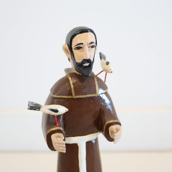 PUERTO RICO Sculpted Carved Wood "Santos De Palo" of San Francisco De Assisi