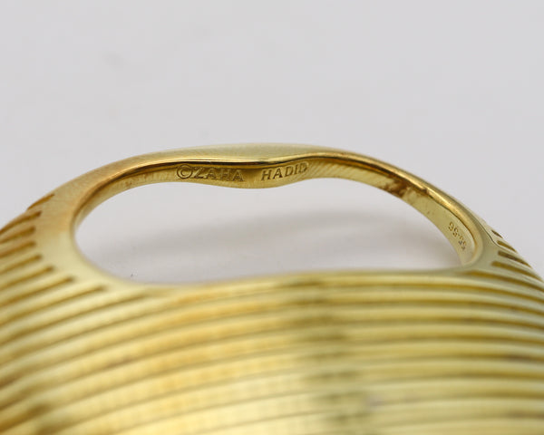 -Zaha Hadid For Georg Jensen Lamellae Double Ring In Sterling With 18Kt Gold Vermeil