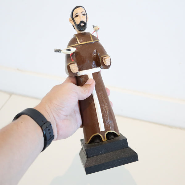 PUERTO RICO Sculpted Carved Wood "Santos De Palo" of San Francisco De Assisi