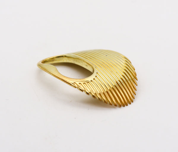 -Zaha Hadid For Georg Jensen Lamellae Double Ring In Sterling With 18Kt Gold Vermeil