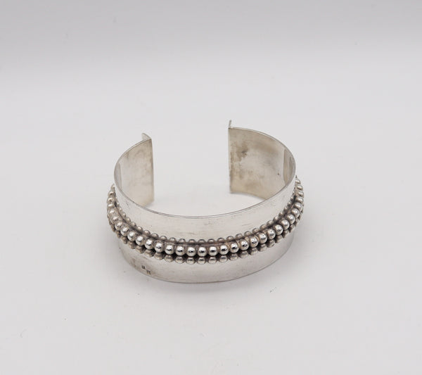 -Jean Després 1960 Paris Artistic Cuff Bracelet .800 Silver With dotted patterns