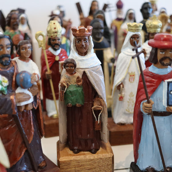 PUERTO RICO Vintage Collection of 42 Hand Carved Wood "Santos De Palo"