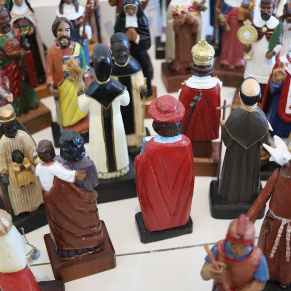 PUERTO RICO Vintage Collection of 42 Hand Carved Wood "Santos De Palo"