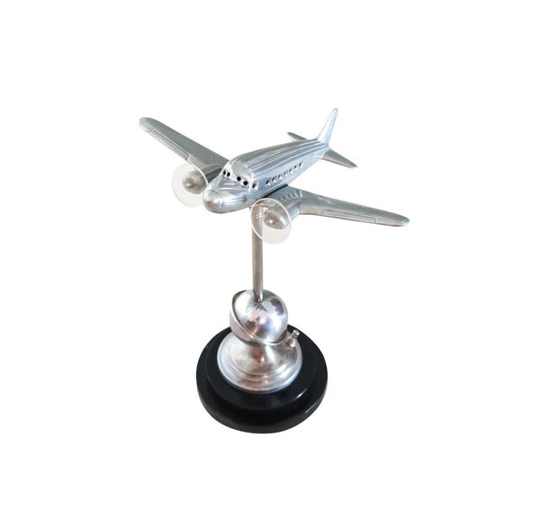 AIRPLANE 1940 Art Deco Desk Table Lamp In Chromed Steel And Clear Lucite