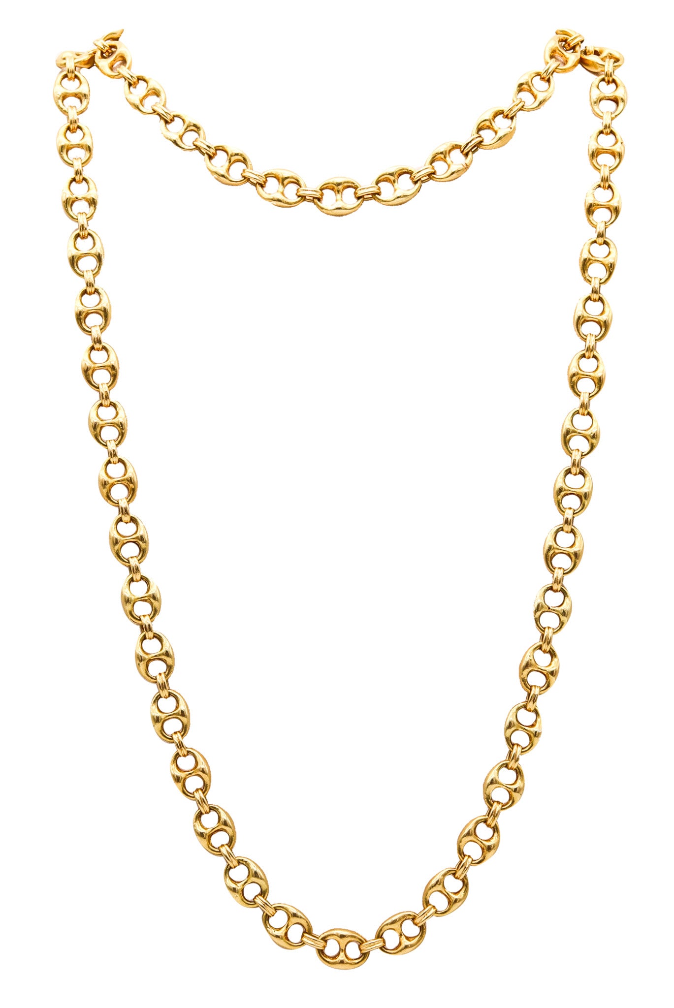 GUCCI 1970 Milano Vintage Mariner Necklace Chain In Solid 18Kt Yellow Gold