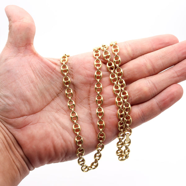 GUCCI 1970 Milano Vintage Mariner Necklace Chain In Solid 18Kt Yellow Gold