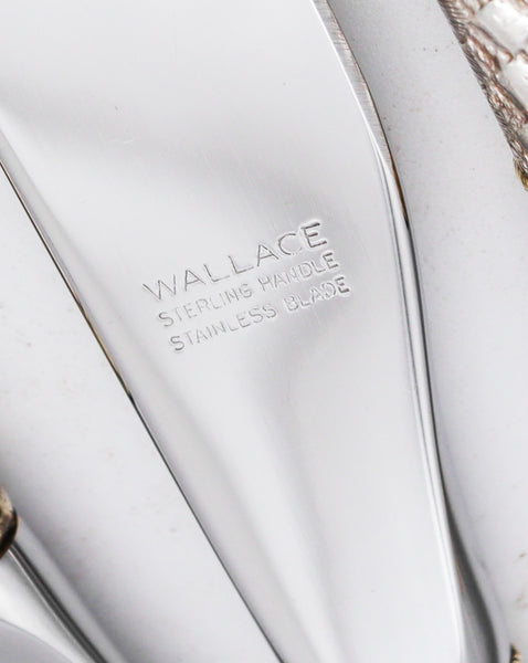 WALLACE 1971 Golden Aegean Weave Set Of Knives In .925 Sterling & Yellow Gold