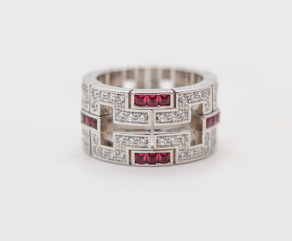 CARTIER Paris Baiser Du Dragon Band Ring In 18Kt Gold With Diamonds & Rubies