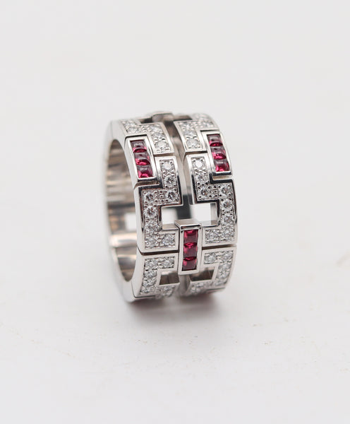 CARTIER Paris Baiser Du Dragon Band Ring In 18Kt Gold With Diamonds & Rubies