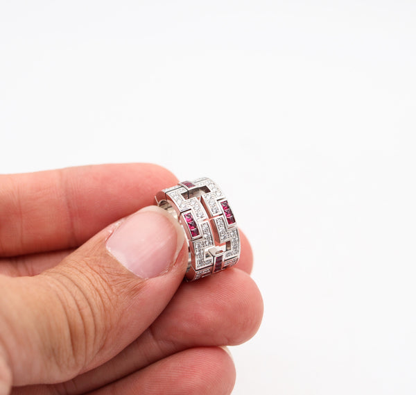 CARTIER Paris Baiser Du Dragon Band Ring In 18Kt Gold With Diamonds & Rubies