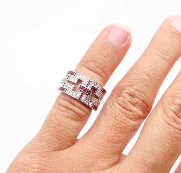 CARTIER Paris Baiser Du Dragon Band Ring In 18Kt Gold With Diamonds & Rubies