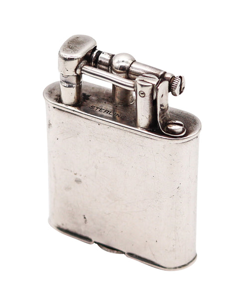 Dunhill England 1927 Art Deco Unique Lift Arm Petrol Lighter In 925 Sterling Silver