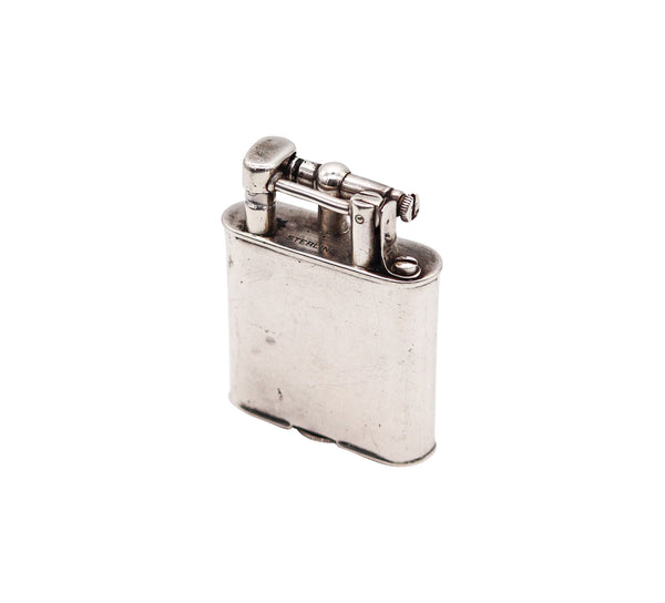 Dunhill England 1927 Art Deco Unique Lift Arm Petrol Lighter In 925 Sterling Silver