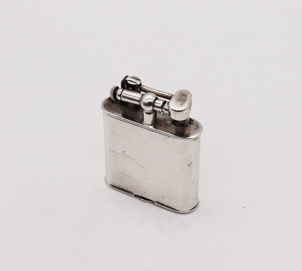 Dunhill England 1927 Art Deco Unique Lift Arm Petrol Lighter In 925 Sterling Silver