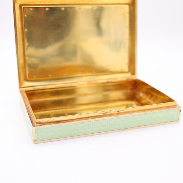 DUNHILL LONDON 1929 By Bruder Frank Guilloche Enameled Desk Box In Sterling Silver