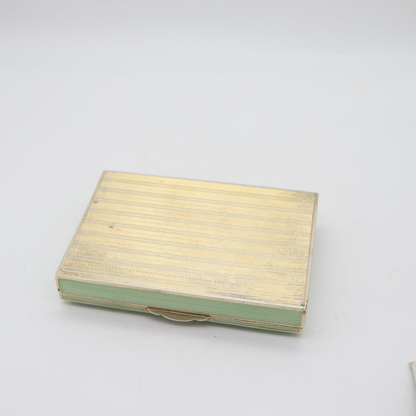 DUNHILL LONDON 1929 By Bruder Frank Guilloche Enameled Desk Box In Sterling Silver