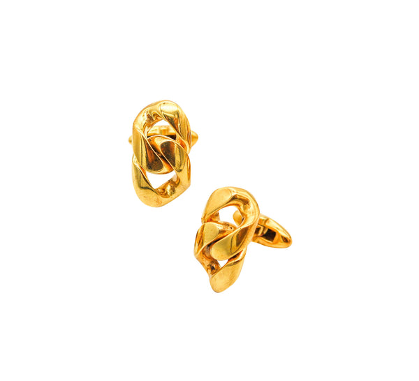 BVLGARI Roma Iconic Chain Links Cufflinks In Solid 18Kt Yellow Gold