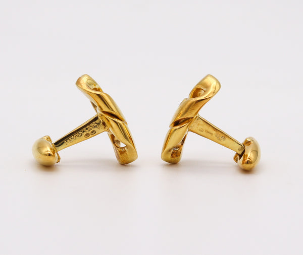 BVLGARI Roma Iconic Chain Links Cufflinks In Solid 18Kt Yellow Gold