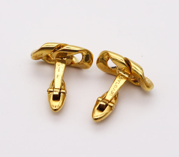 BVLGARI Roma Iconic Chain Links Cufflinks In Solid 18Kt Yellow Gold