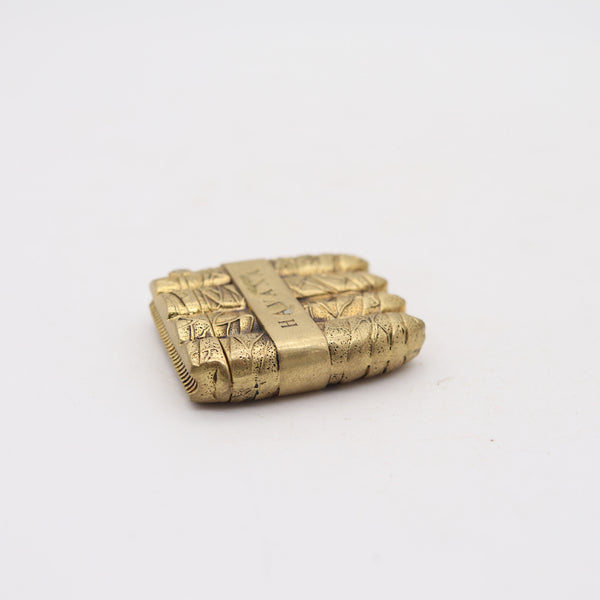 HAVANA 1900 Antique Cigars-Shaped Vesta Box In 18Kt Gold Plated Bronze