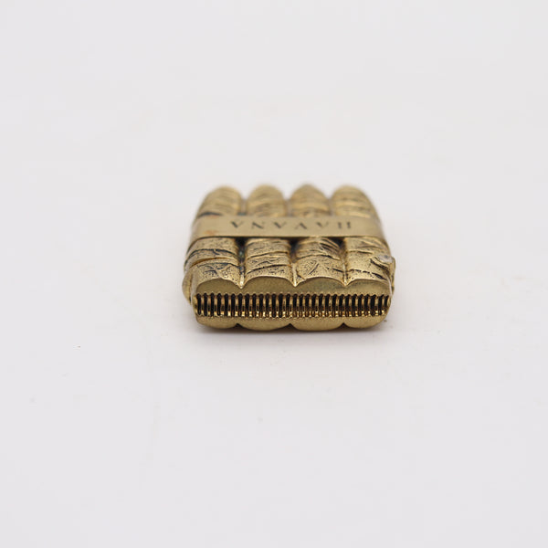HAVANA 1900 Antique Cigars-Shaped Vesta Box In 18Kt Gold Plated Bronze