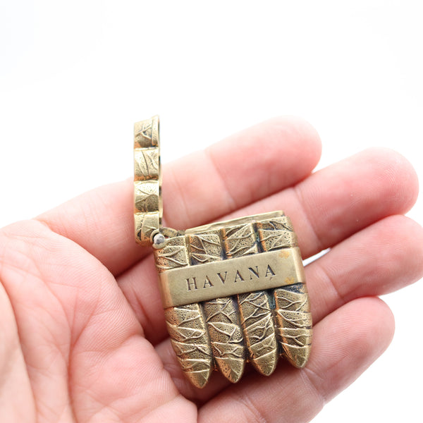 HAVANA 1900 Antique Cigars-Shaped Vesta Box In 18Kt Gold Plated Bronze