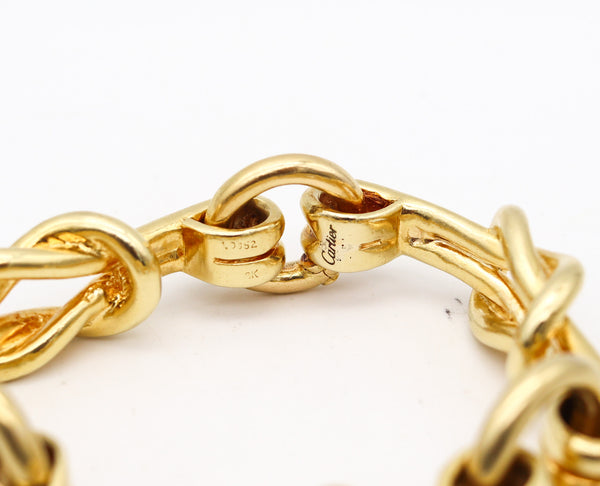 -Cartier 1970 Hercules Knots Statement Bracelet In Solid 18Kt Yellow Gold