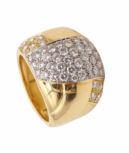 LEO PIZZO Milano Cocktail Ring In 18Kt Yellow Gold With 3.36 Ctw Diamonds