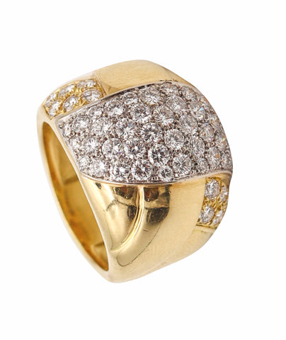 LEO PIZZO Milano Cocktail Ring In 18Kt Yellow Gold With 3.36 Ctw Diamonds
