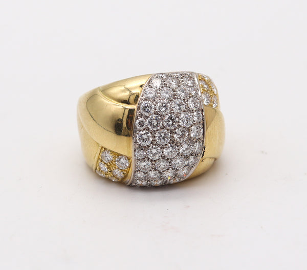 LEO PIZZO Milano Cocktail Ring In 18Kt Yellow Gold With 3.36 Ctw Diamonds