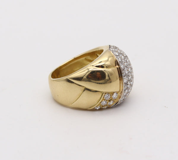 LEO PIZZO Milano Cocktail Ring In 18Kt Yellow Gold With 3.36 Ctw Diamonds