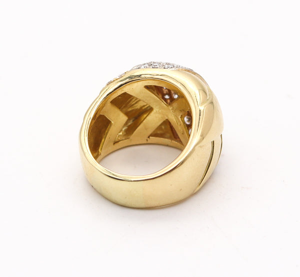 LEO PIZZO Milano Cocktail Ring In 18Kt Yellow Gold With 3.36 Ctw Diamonds