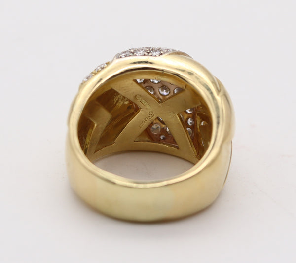 LEO PIZZO Milano Cocktail Ring In 18Kt Yellow Gold With 3.36 Ctw Diamonds