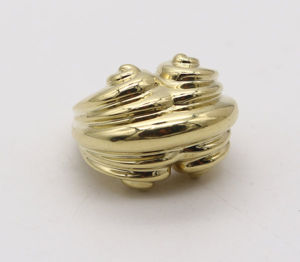 DAVID WEBB 1975 New York Scrolls Cocktail Ring In Solid 18Kt Yellow Gold