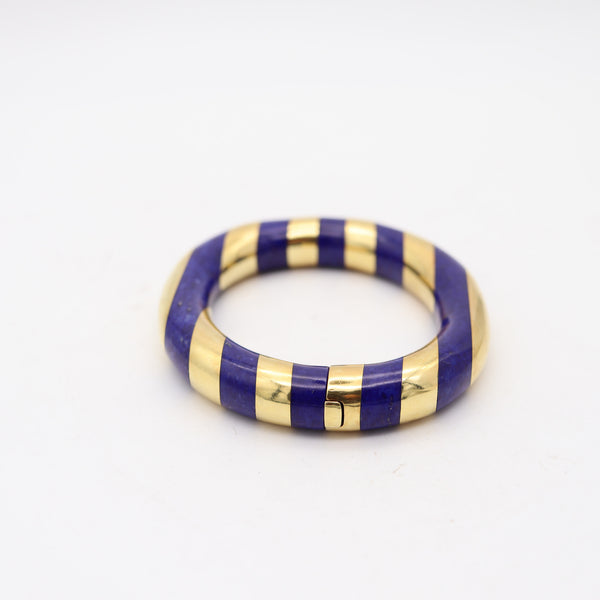 TIFFANY & CO. Angela Cummings Geometric Bangle Bracelet In 18Kt Gold & Lapis Lazuli