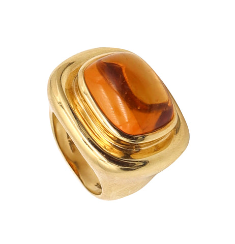 TIFFANY & CO. Paloma Picasso Cocktail Ring In 18Kt Yellow Gold 15.87 Cts Citrine