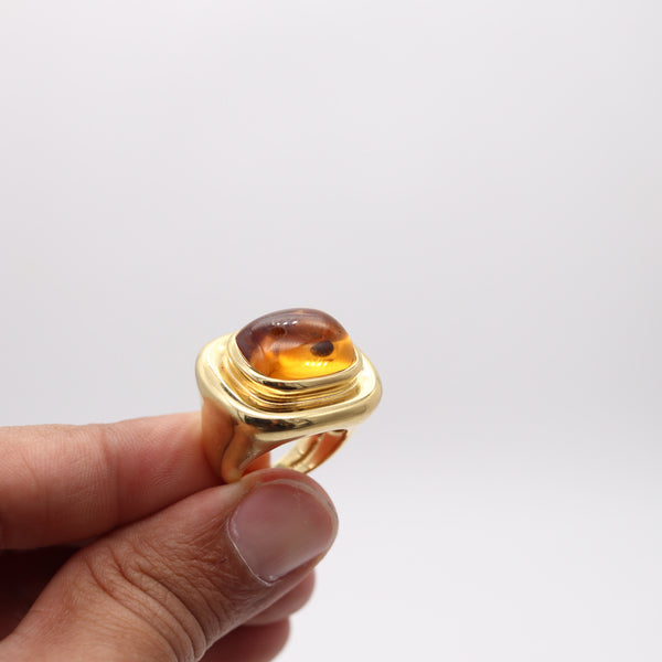 TIFFANY & CO. Paloma Picasso Cocktail Ring In 18Kt Yellow Gold 15.87 Cts Citrine