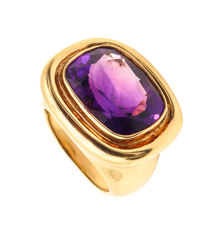TIFFANY & CO. Paloma Picasso Cocktail Ring In 18Kt Yellow Gold 9.48 Cts Amethyst